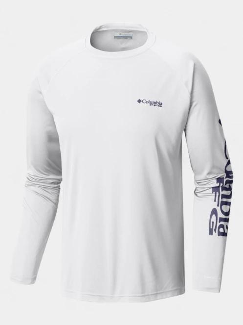 Columbia Terminal Tackle LS Shirt férfi hosszú ujjú sport póló fehér színben 7