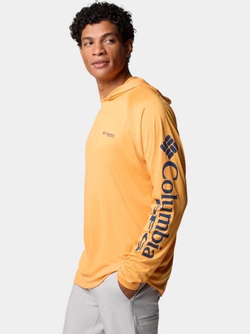 Columbia Terminal Tackle Hoodie férfi hosszú ujjú sport póló narancssárga színben 3
