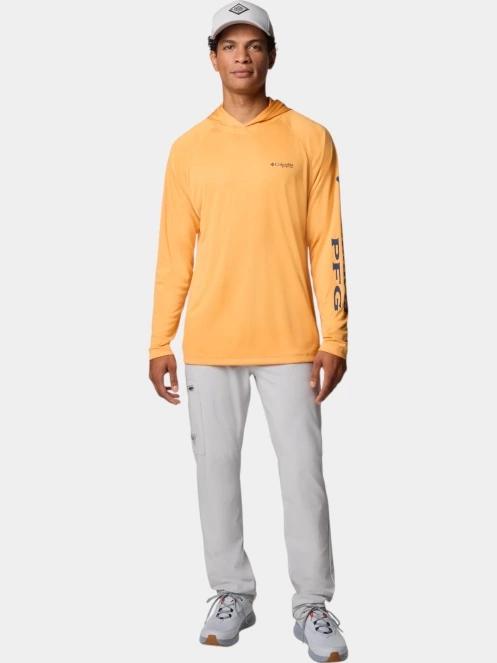 Columbia Terminal Tackle Hoodie férfi hosszú ujjú sport póló narancssárga színben 5