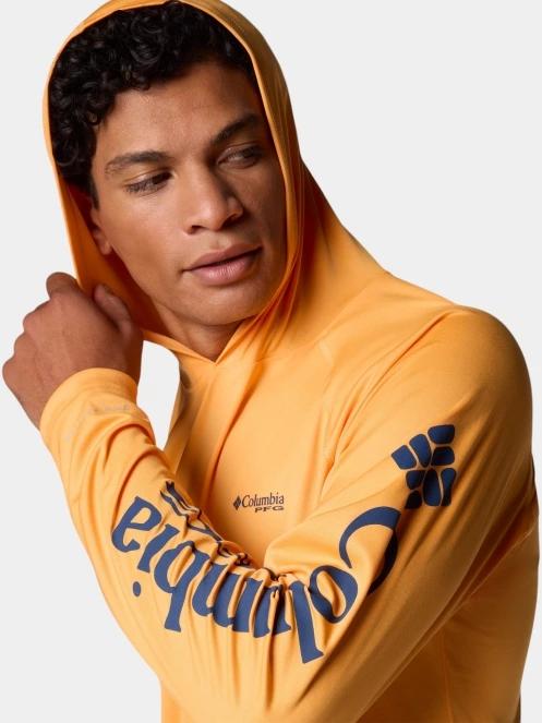 Columbia Terminal Tackle Hoodie férfi hosszú ujjú sport póló narancssárga színben 6