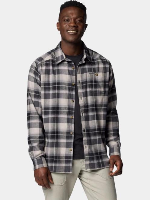 Columbia Cornell Woods Flannel Long Sleeve Shirt férfi hosszú ujjú ing szürke színben 2