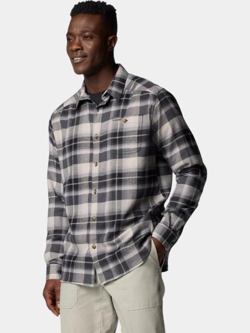 Columbia Cornell Woods Flannel Long Sleeve Shirt férfi hosszú ujjú ing szürke színben 3