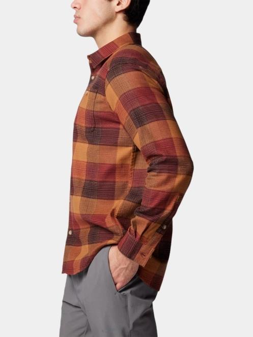 Columbia Cornell Woods Flannel Long Sleeve Shirt férfi hosszú ujjú ing barna színben 3