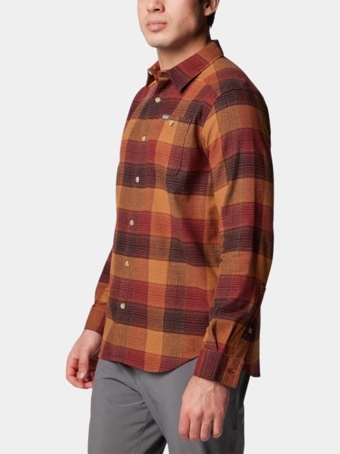 Columbia Cornell Woods Flannel Long Sleeve Shirt férfi hosszú ujjú ing barna színben 5