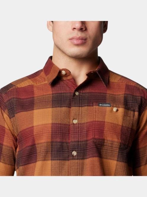 Columbia Cornell Woods Flannel Long Sleeve Shirt férfi hosszú ujjú ing barna színben 6