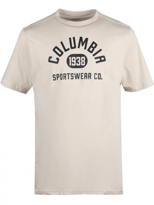 Columbia Csc Basic Logo Short Sleeve Shirt férfi rövid ujjú póló homok színben 2