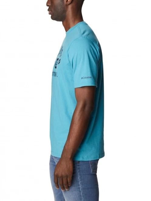 Columbia Csc Basic Logo Short Sleeve Shirt férfi rövid ujjú póló kék színben 3