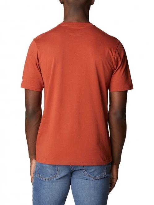 Columbia Csc Basic Logo Short Sleeve Shirt férfi rövid ujjú póló piros színben 4