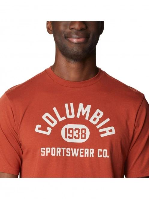 Columbia Csc Basic Logo Short Sleeve Shirt férfi rövid ujjú póló piros színben 6