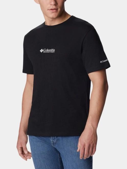 Columbia Csc Basic Logo Short Sleeve Shirt férfi rövid ujjú póló fekete színben 2