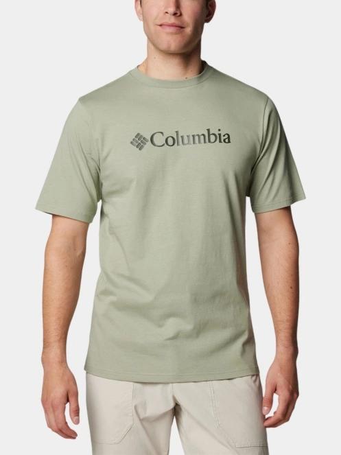 Columbia Csc Basic Logo Short Sleeve Shirt férfi rövid ujjú póló zöld színben 2