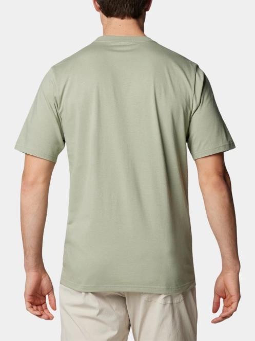 Columbia Csc Basic Logo Short Sleeve Shirt férfi rövid ujjú póló zöld színben 4