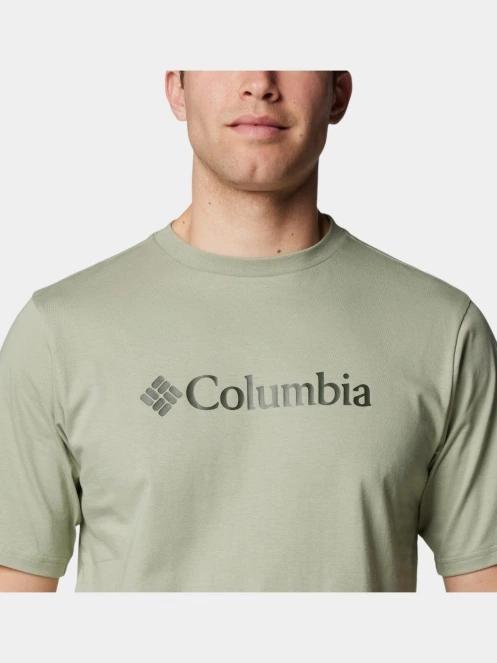 Columbia Csc Basic Logo Short Sleeve Shirt férfi rövid ujjú póló zöld színben 6