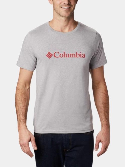 Columbia CSC Basic Logo Short Sleeve Shirt férfi rövid ujjú póló szürke színben 2