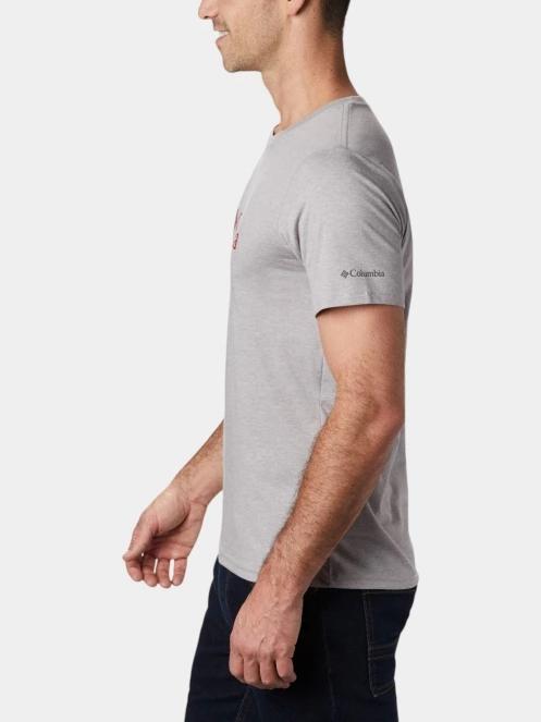 Columbia CSC Basic Logo Short Sleeve Shirt férfi rövid ujjú póló szürke színben 3