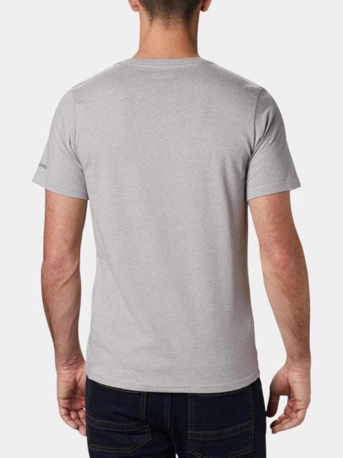 Columbia CSC Basic Logo Short Sleeve Shirt férfi rövid ujjú póló szürke színben 4