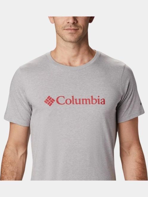 Columbia CSC Basic Logo Short Sleeve Shirt férfi rövid ujjú póló szürke színben 6