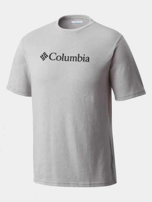 Columbia CSC Basic Logo Short Sleeve Shirt férfi rövid ujjú póló szürke színben 7