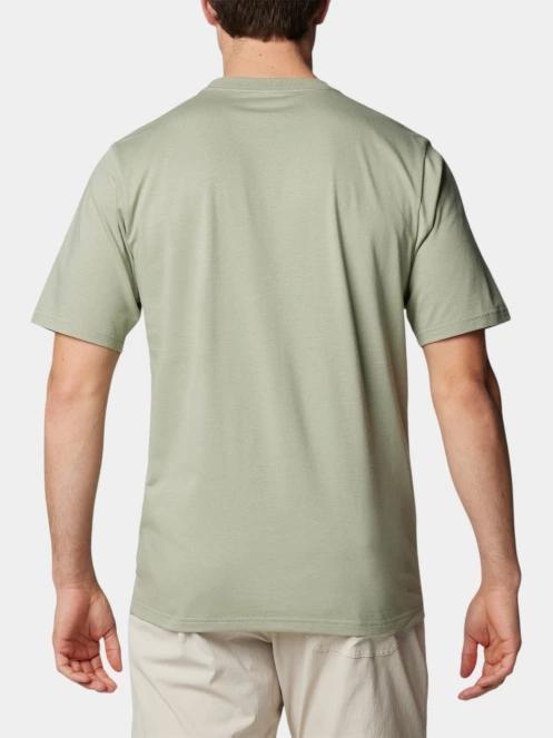 Columbia CSC Basic Logo Short Sleeve Shirt férfi rövid ujjú póló zöld színben 4
