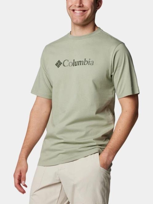 Columbia CSC Basic Logo Short Sleeve Shirt férfi rövid ujjú póló zöld színben 5