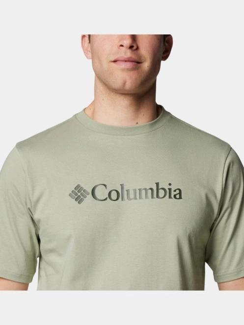 Columbia CSC Basic Logo Short Sleeve Shirt férfi rövid ujjú póló zöld színben 6