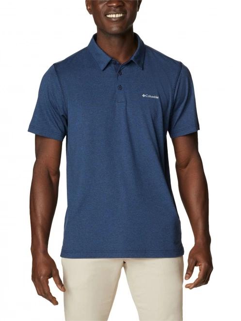 Columbia Tech Trail Polo férfi galléros póló kék színben 2