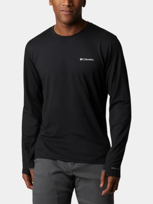 Columbia Tech Trail Long Sleeve Crew II férfi hosszú ujjú sport póló fekete színben 2