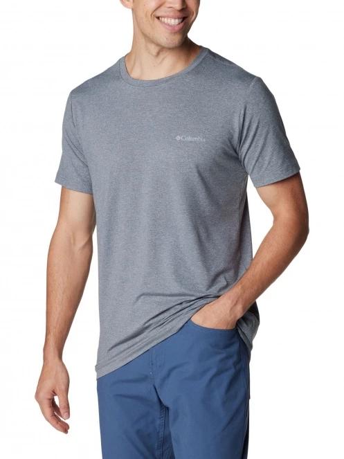Columbia Tech Trail Graphic Tee férfi rövid ujjú sport póló szürke színben 5