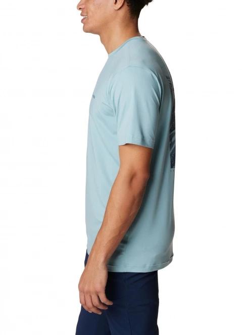 Columbia Tech Trail Graphic Tee férfi rövid ujjú sport póló kék színben 3
