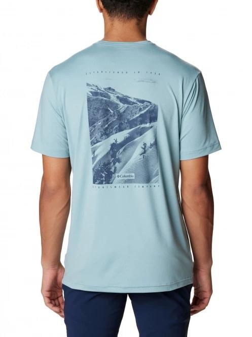 Columbia Tech Trail Graphic Tee férfi rövid ujjú sport póló kék színben 4