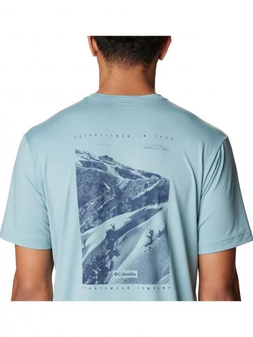 Columbia Tech Trail Graphic Tee férfi rövid ujjú sport póló kék színben 6