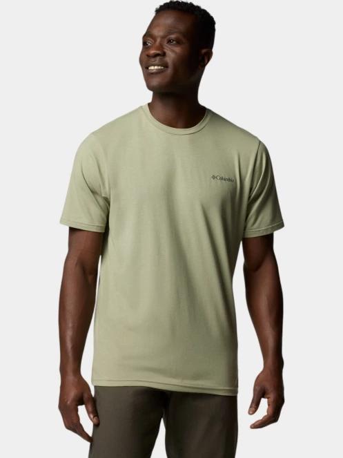 Columbia Men's Sun Trek Short Sleeve Tee férfi rövid ujjú sport póló zöld színben 2