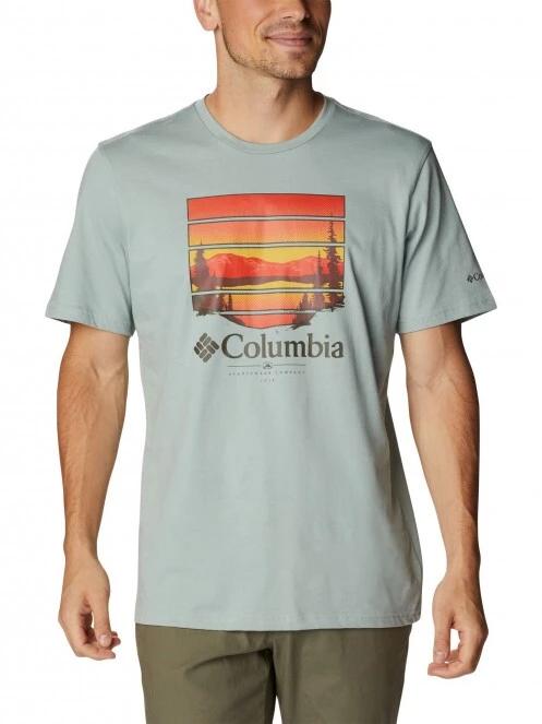 Columbia Path Lake Graphic Tee II férfi rövid ujjú póló szürke színben 2