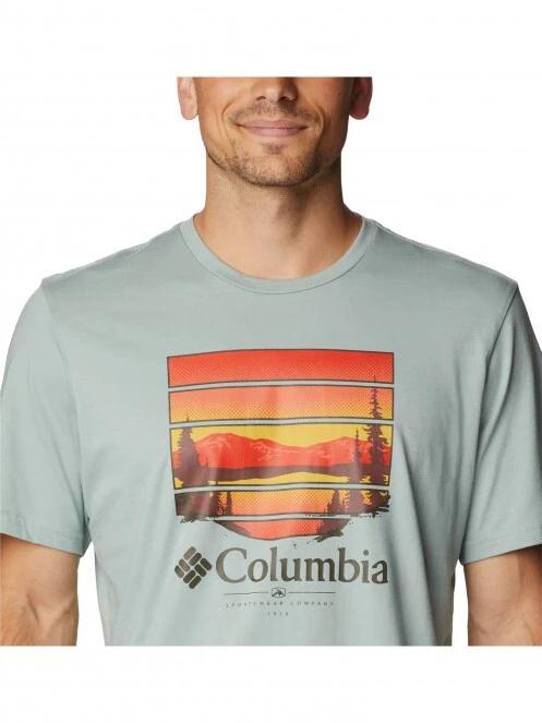 Columbia Path Lake Graphic Tee II férfi rövid ujjú póló szürke színben 5