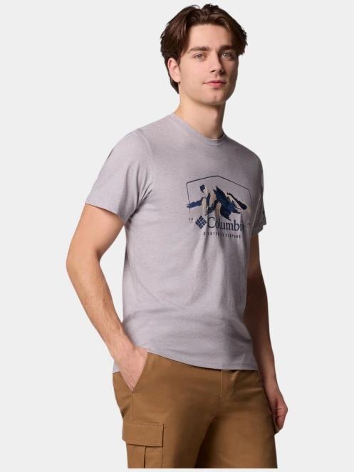 Columbia Path Lake Graphic Tee II férfi rövid ujjú póló szürke színben 4
