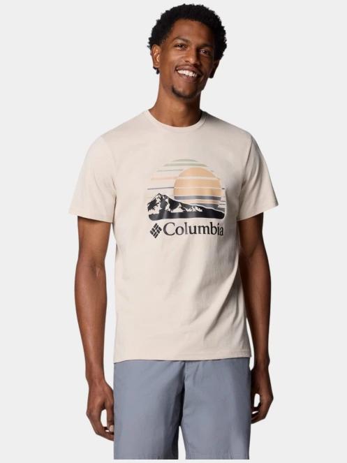 Columbia Path Lake Graphic Tee II férfi rövid ujjú póló homok színben 2
