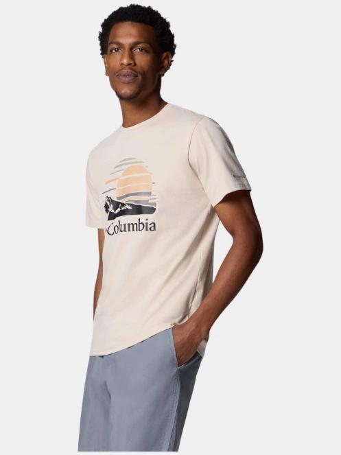 Columbia Path Lake Graphic Tee II férfi rövid ujjú póló homok színben 3