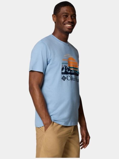 Columbia Path Lake Graphic Tee II férfi rövid ujjú póló kék színben 4