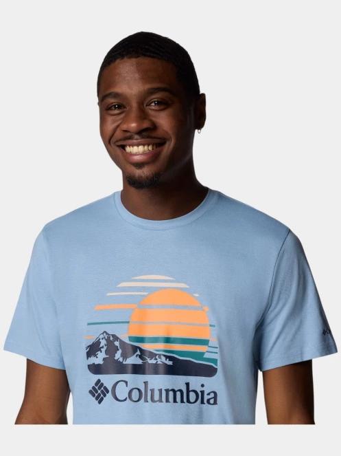 Columbia Path Lake Graphic Tee II férfi rövid ujjú póló kék színben 6