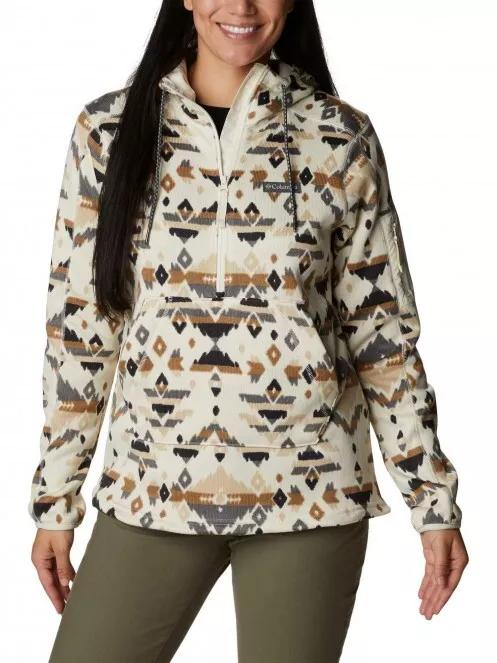 Columbia W Sweater Weather Hooded Pullover női polár pulóver homok színben 2