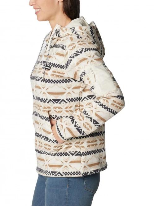 Columbia W Sweater Weather Hooded Pullover női polár pulóver homok színben 3