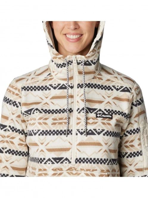 Columbia W Sweater Weather Hooded Pullover női polár pulóver homok színben 5