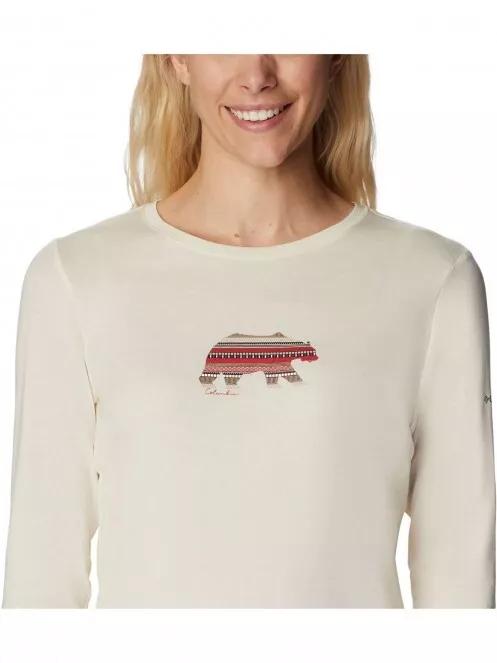 Columbia Hidden Haven LS Tee női hosszú ujjú póló homok színben 5