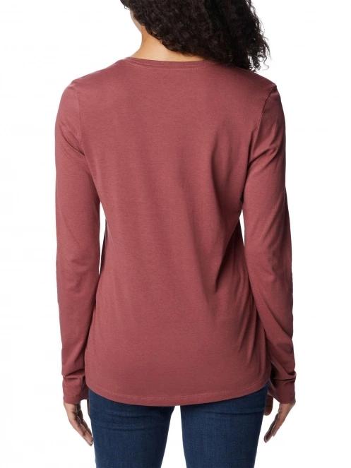 Columbia Hidden Haven Long Sleeve Tee női hosszú ujjú póló piros színben 4