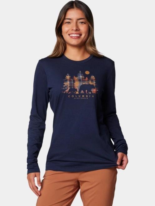 Columbia Hidden Haven Long Sleeve Tee női hosszú ujjú póló kék színben 2