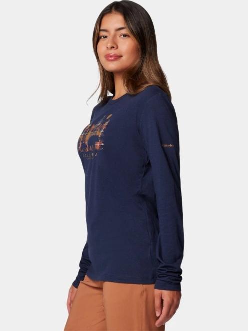 Columbia Hidden Haven Long Sleeve Tee női hosszú ujjú póló kék színben 3