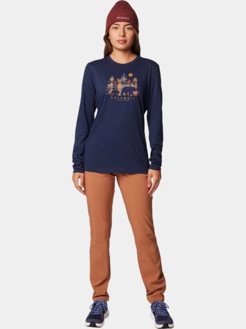 Columbia Hidden Haven Long Sleeve Tee női hosszú ujjú póló kék színben 5