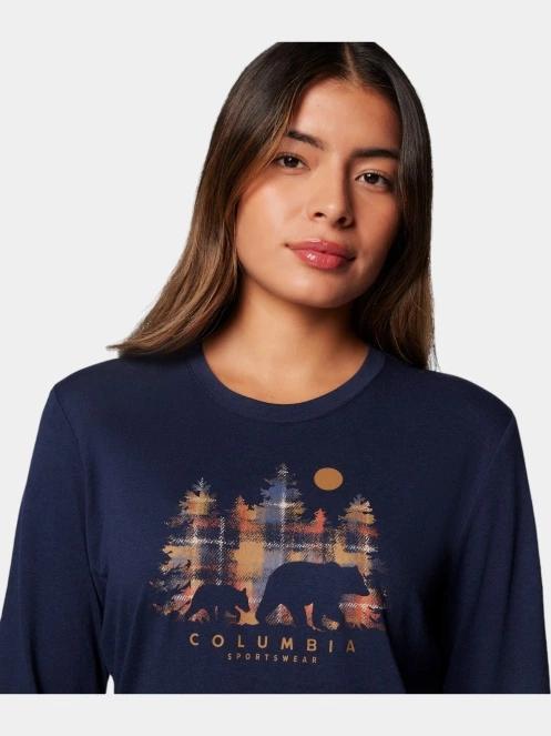 Columbia Hidden Haven Long Sleeve Tee női hosszú ujjú póló kék színben 6