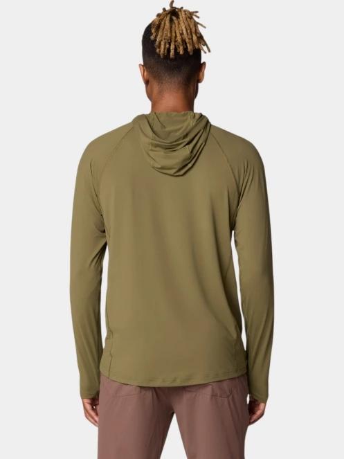 Mountain Hardwear Crater Lake Hoody férfi hosszú ujjú sport póló zöld színben 4