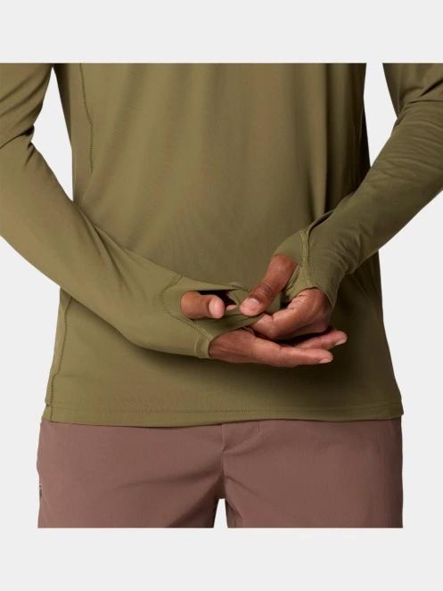 Mountain Hardwear Crater Lake Hoody férfi hosszú ujjú sport póló zöld színben 7